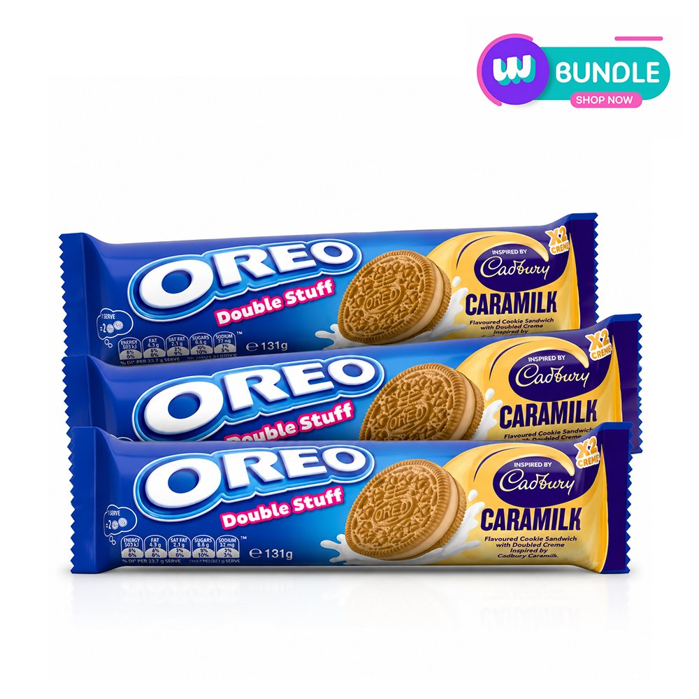 Oreo Double Stuff Caramilk Cookies 131g x3