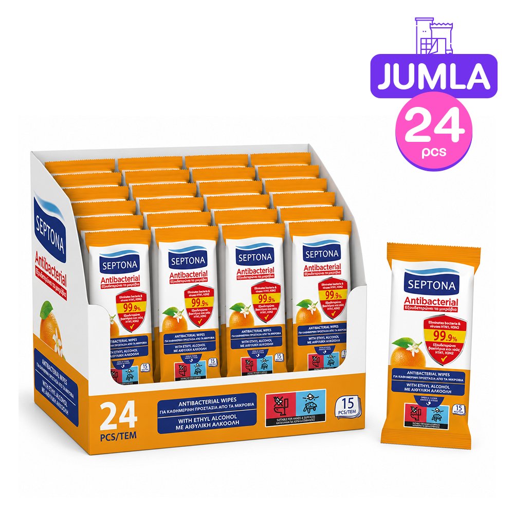 Septona Refresh Wet Wipes Orange Blossom 15pcs x24