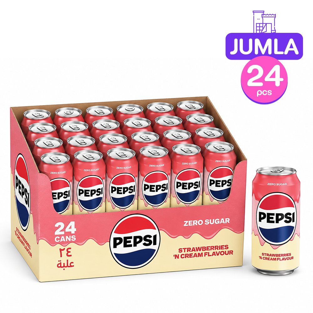 Pepsi Strawberry & Cream Zero Sugar Can 330MI x24