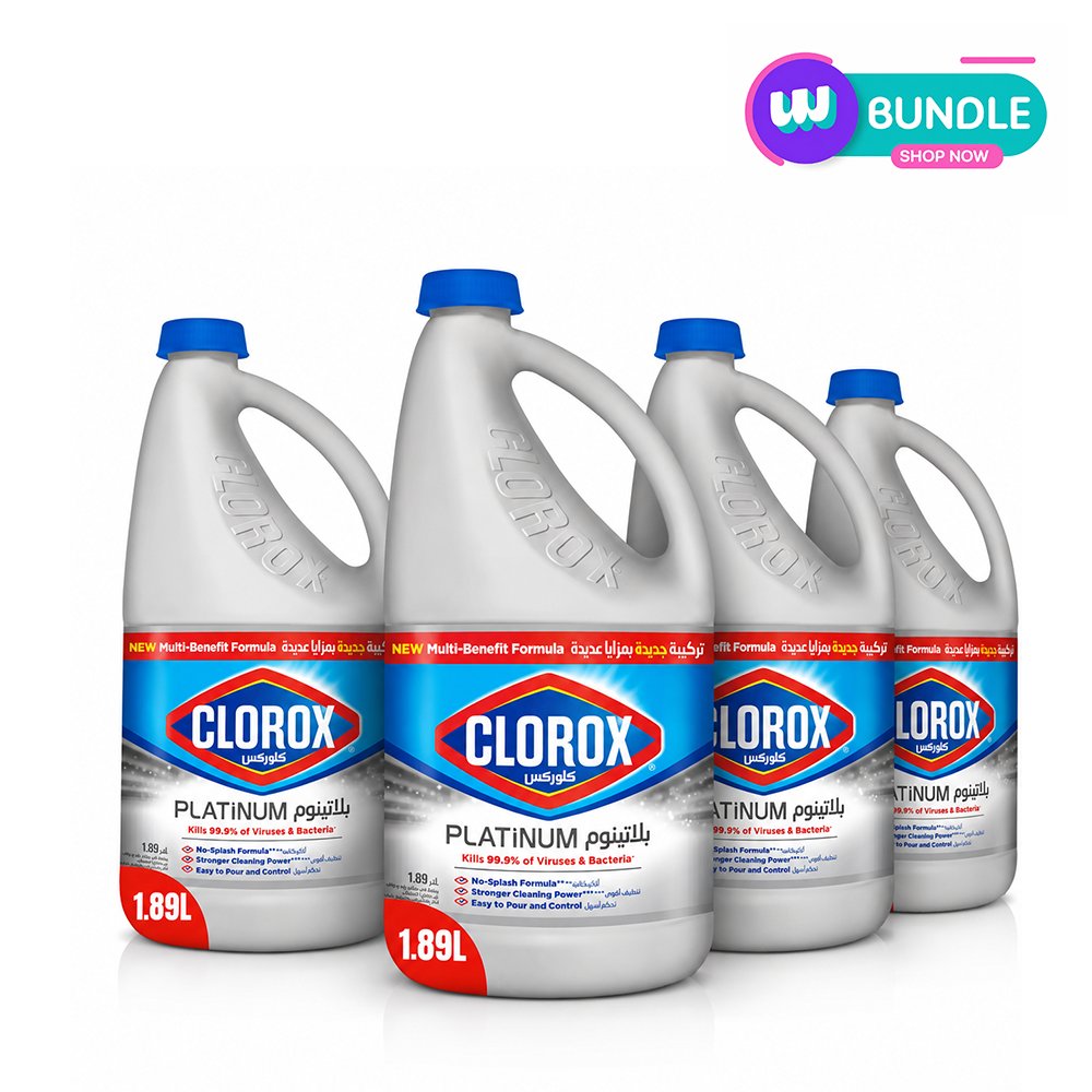Clorox Platinum Original Bleach 1.89 Litres x4