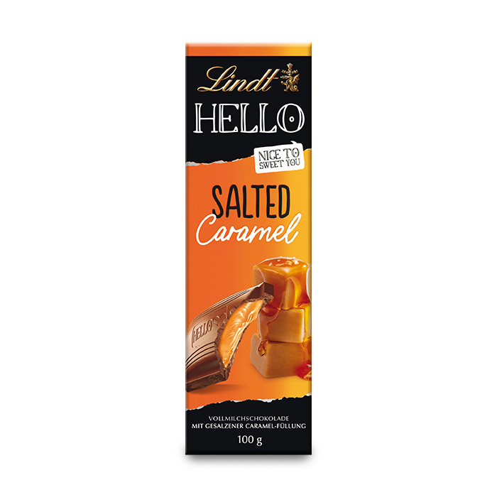 Lindt Hello Salted Caramel Block 100G