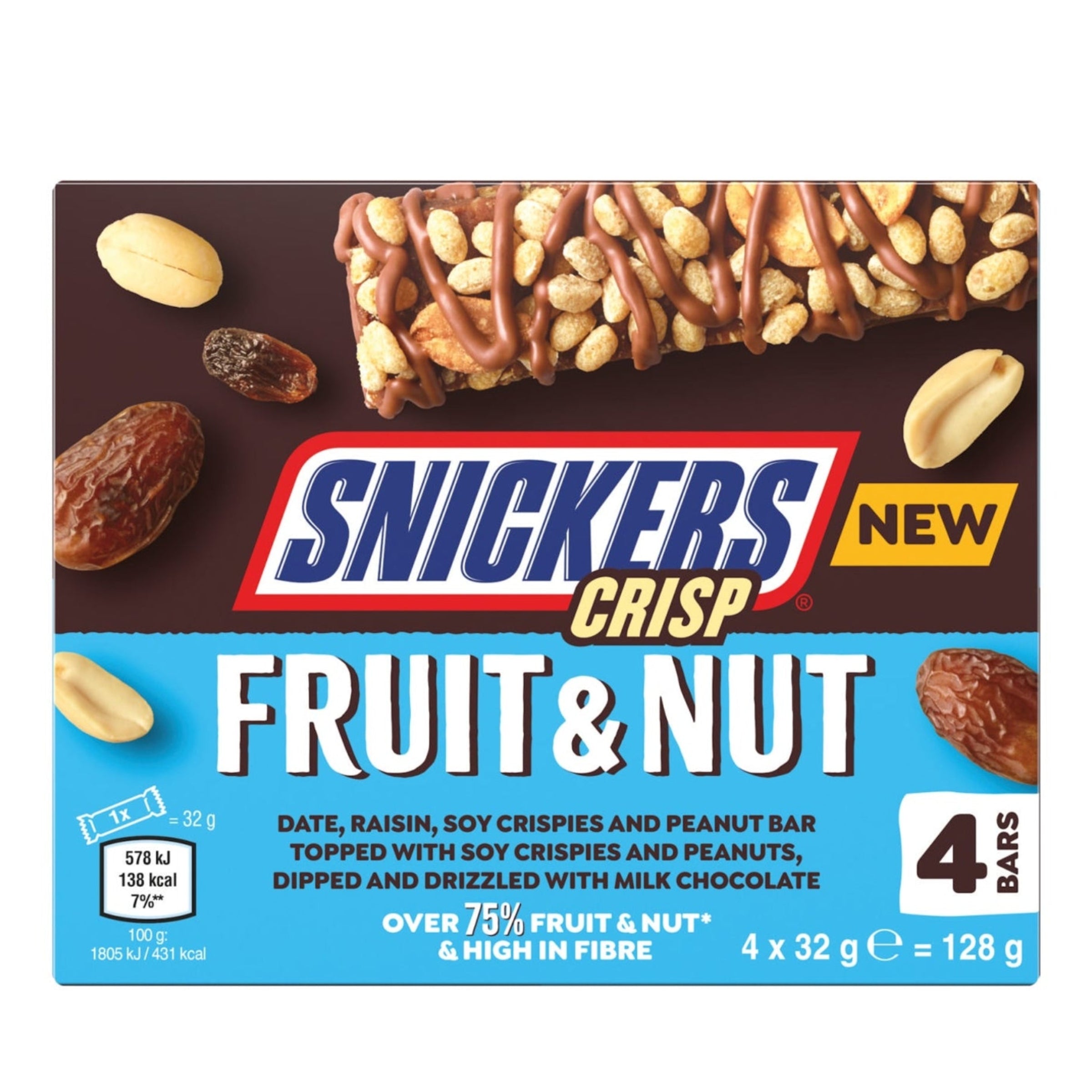 Snickers Crisp Fruit & Nut Multi Snack 128G