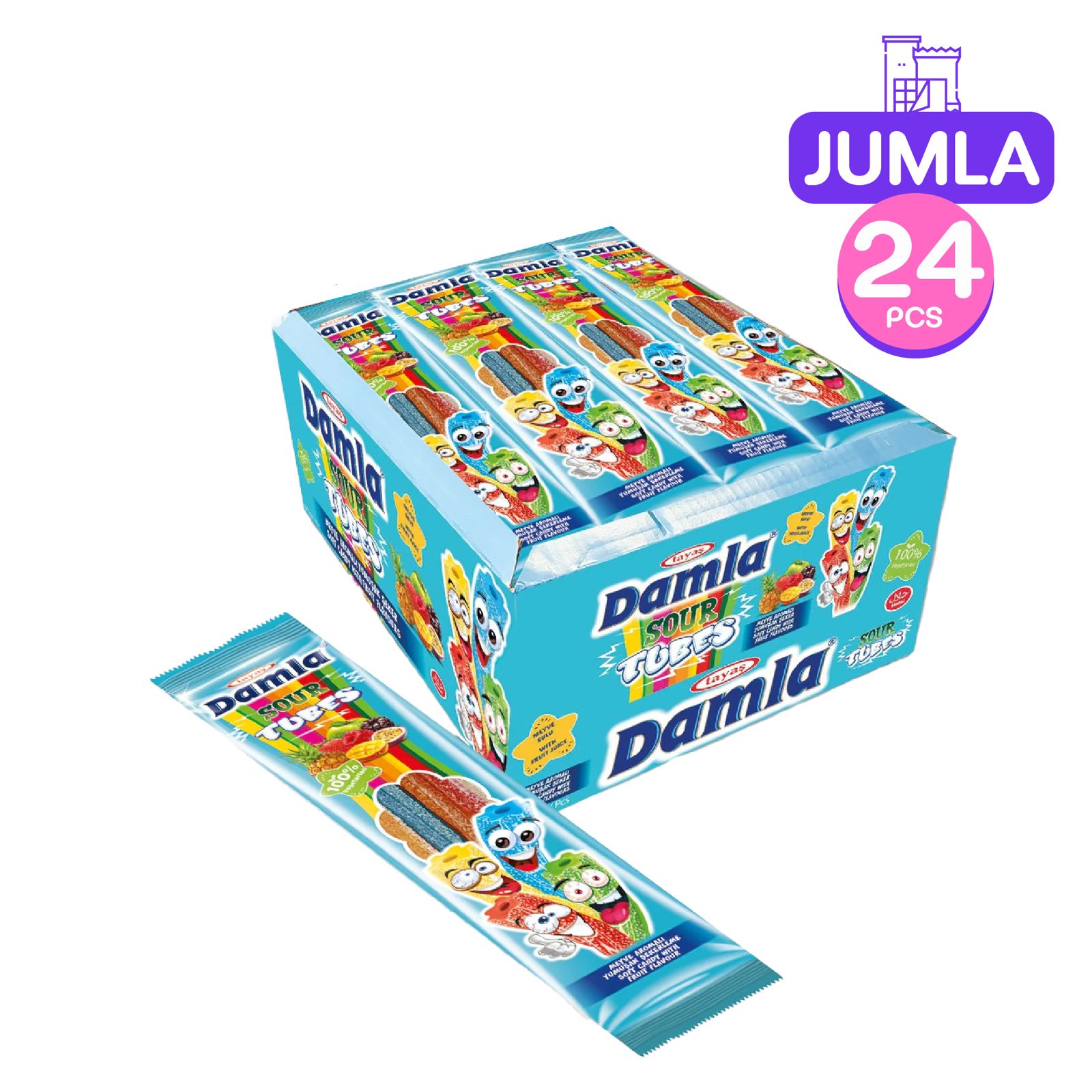 Damla Sour Tubes 30g x24