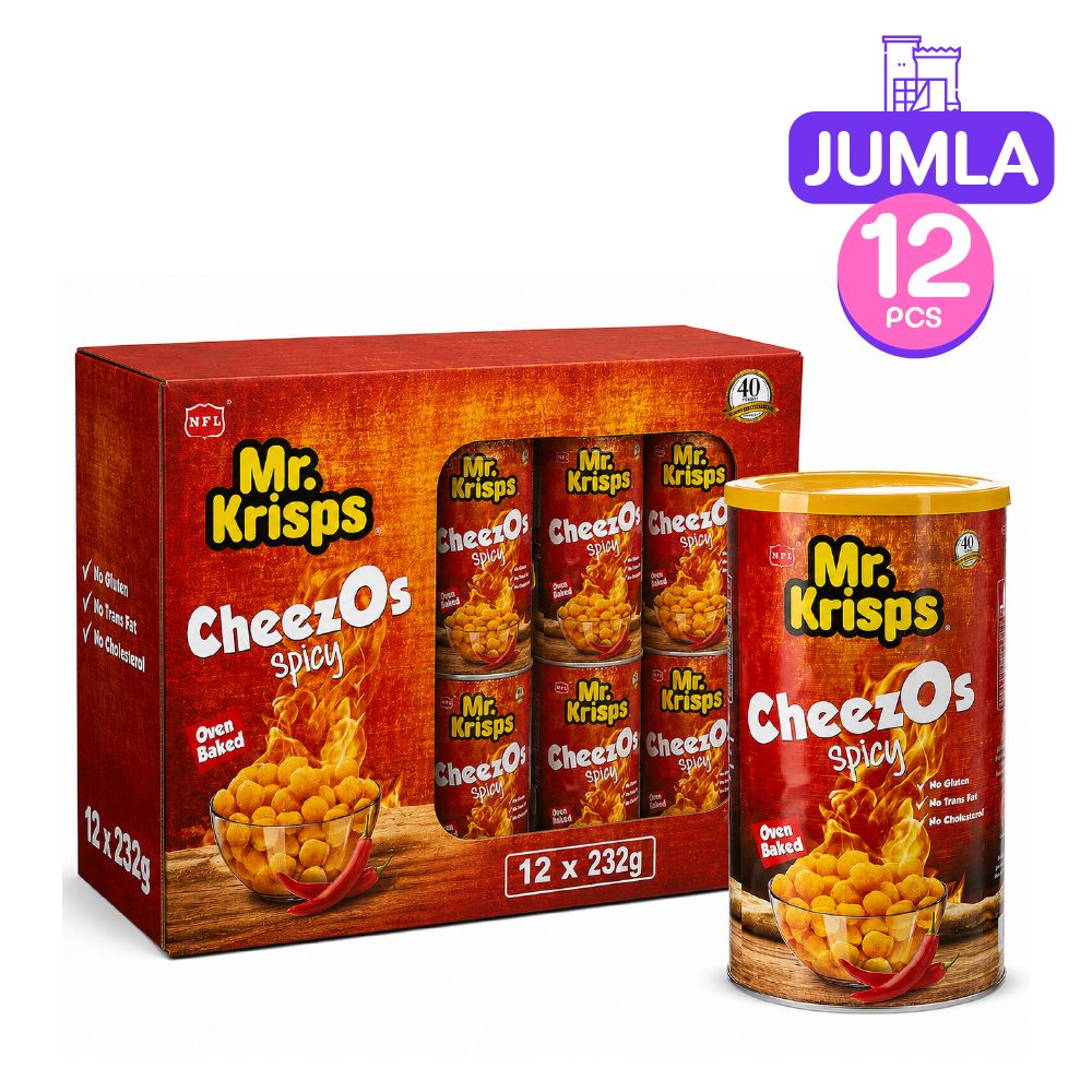Mr. Krisps Cheezos - Flaming Hot (80 Gms) x12
