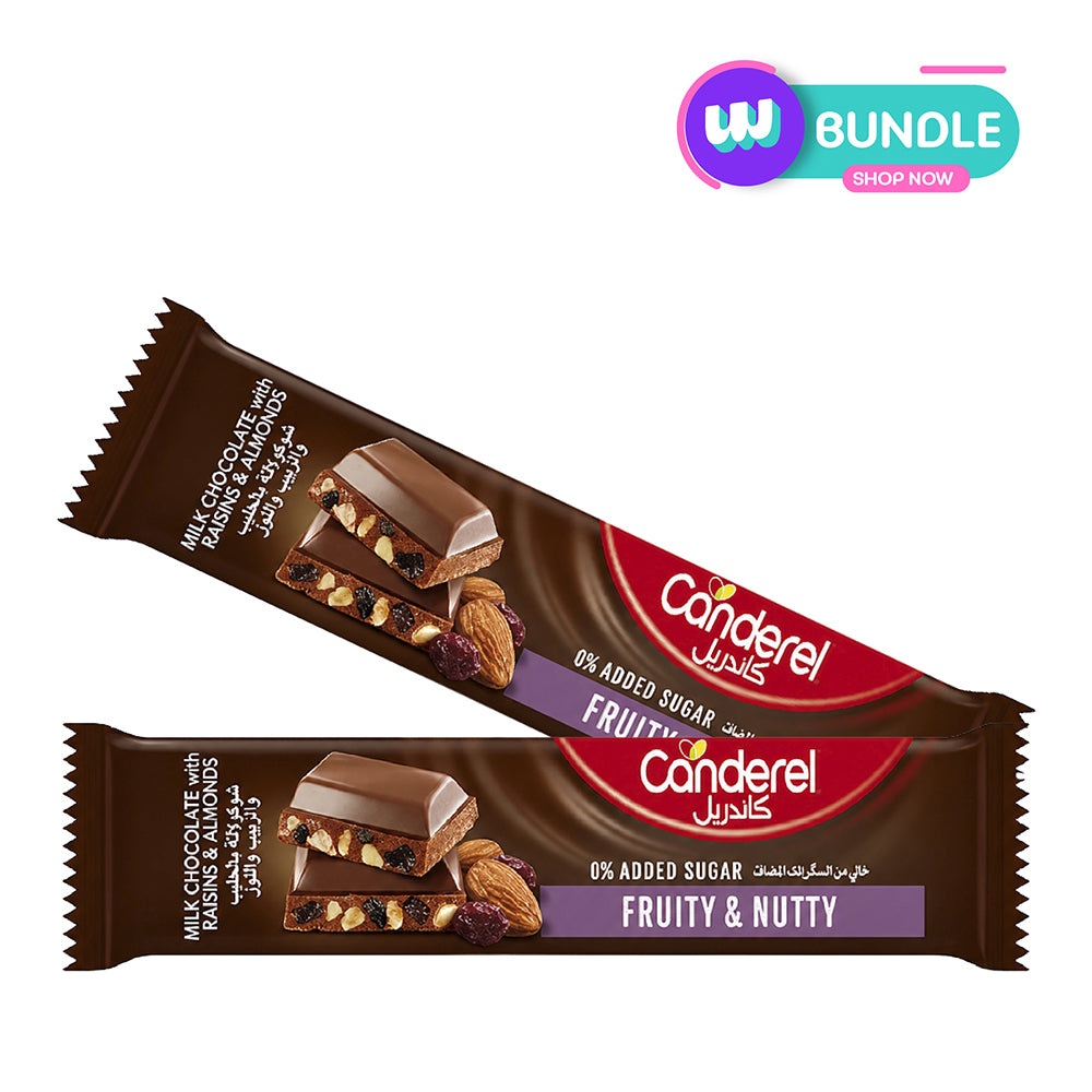 Canderel Raisins & Almonds Milk Chocolate Bar 27G x2