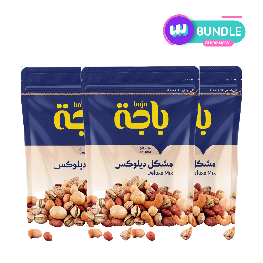 باجا مكسرات مشكلة ديلوكس بدون ملح 120 جم × 3