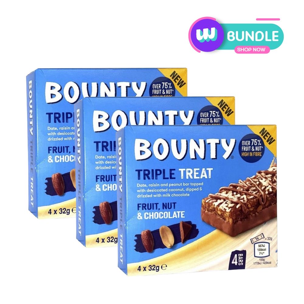 Bounty Triple Treat Bars 4x32G-128G x3