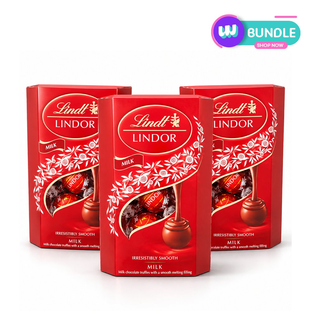 Lindt Lindor Cornet Milk Chocolates Box 200g x3