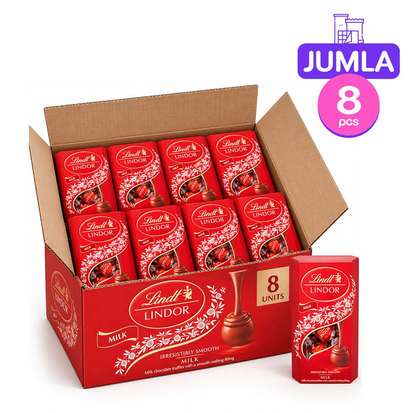 Lindt Lindor Cornet Milk Chocolates Box 200g x8