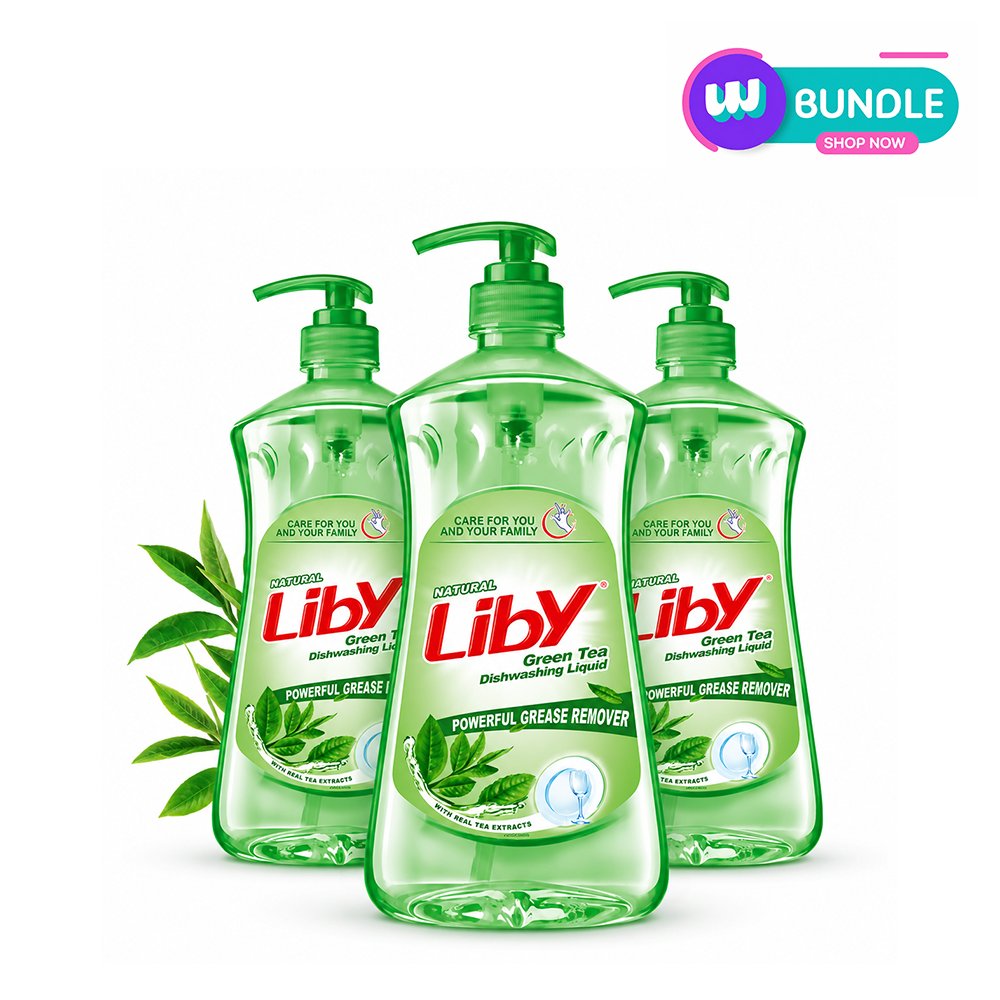 Liby Green Tea Dishwashing Liquid – 1,100g x3