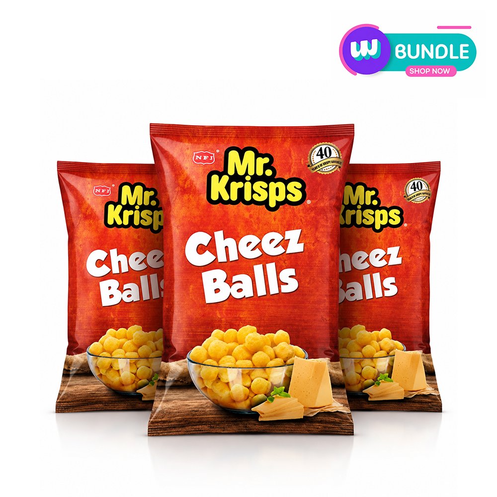 Mr Krisps Cheese Balls Packet 80g x3
