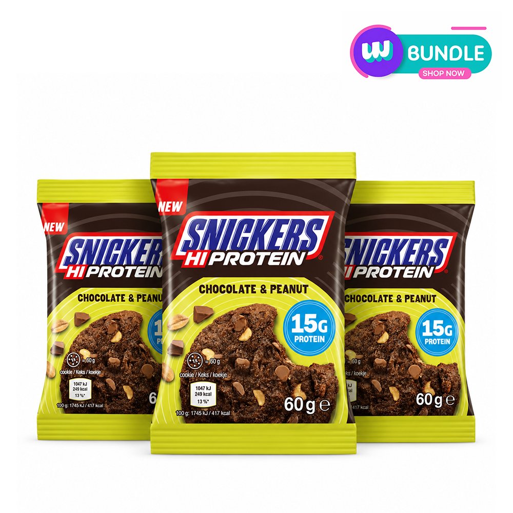 Snickers 15g Protein Chocolate & Peanut Cookie 60g x3