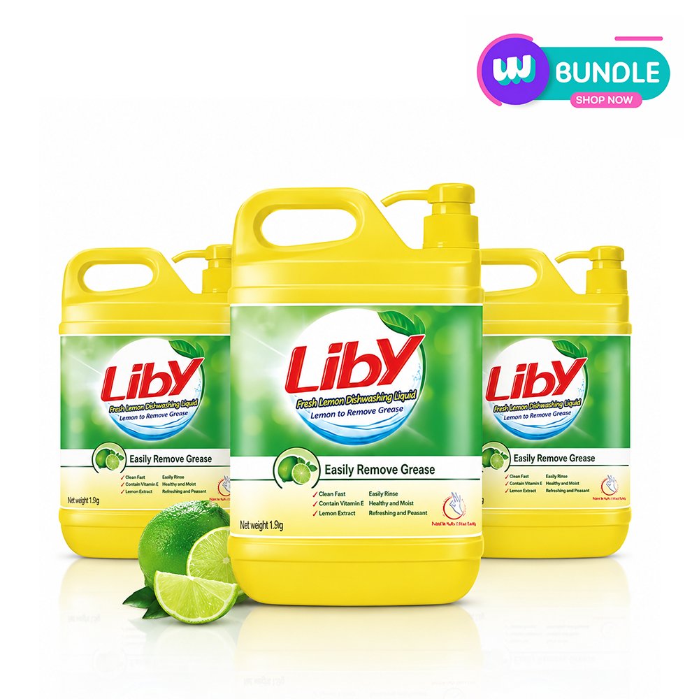 Liby Lemon Dishwashing Liquid – 1,500g x3