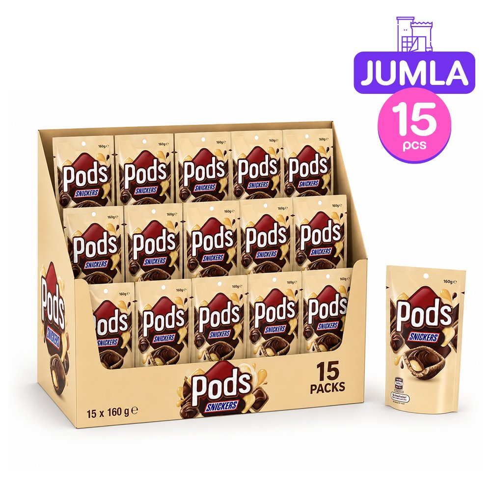Pods Snickers Chocolate Snack & Share Party Bag 160G x15