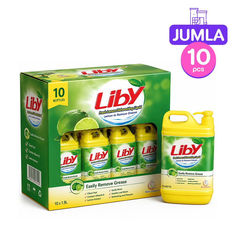 Liby Lemon Dishwashing Liquid – 1,500g x10