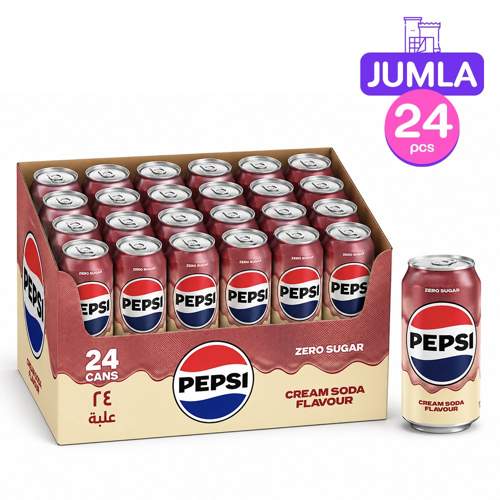 Pepsi Cream Soda Zero Sugar Can 330ML x24
