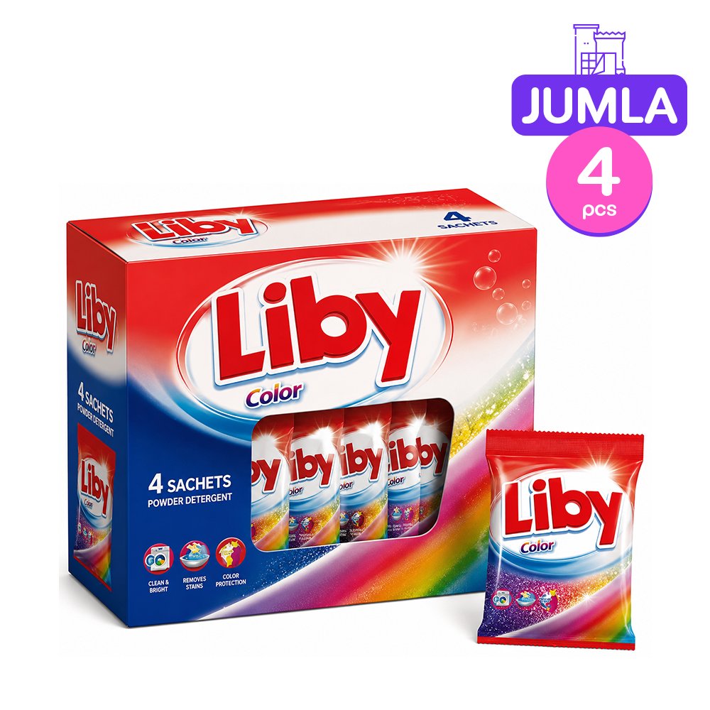 Liby Automatic Laundry Detergent (Bright Colors) 3kg x4