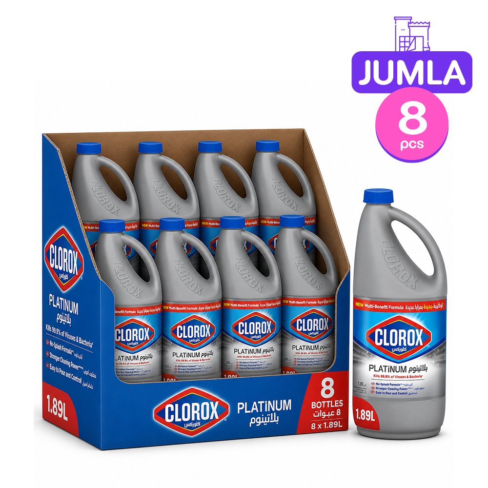 Clorox Platinum Original Bleach 1.89 Litres x8