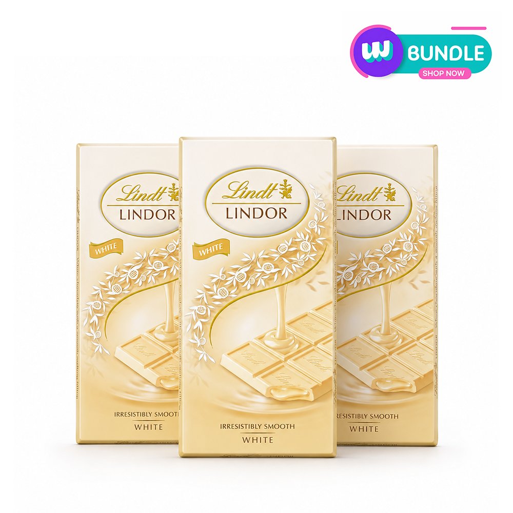 Lindt Lindor White Chocolate 100g x3