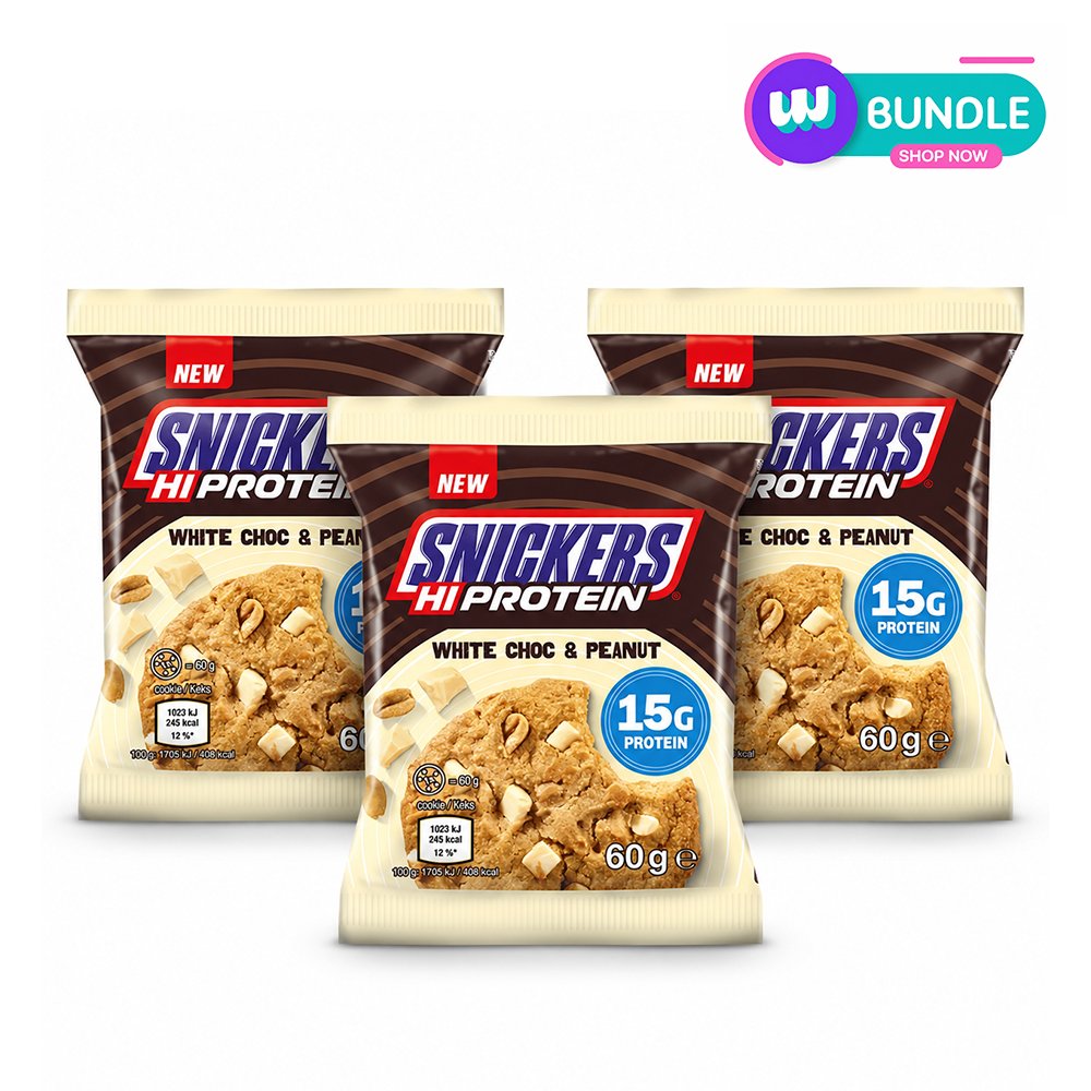 Snickers 15g Protein White Cho & Peanut Cookie 60g x3