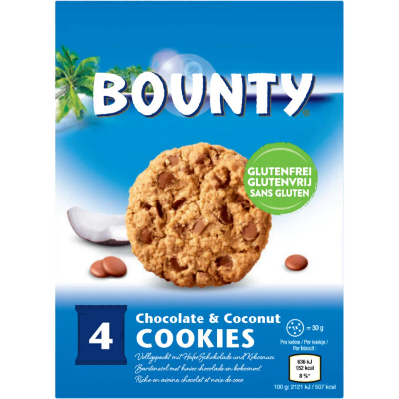 Bounty Chocolate & Coconut Gluten Free Cookies  (4x30) 120G