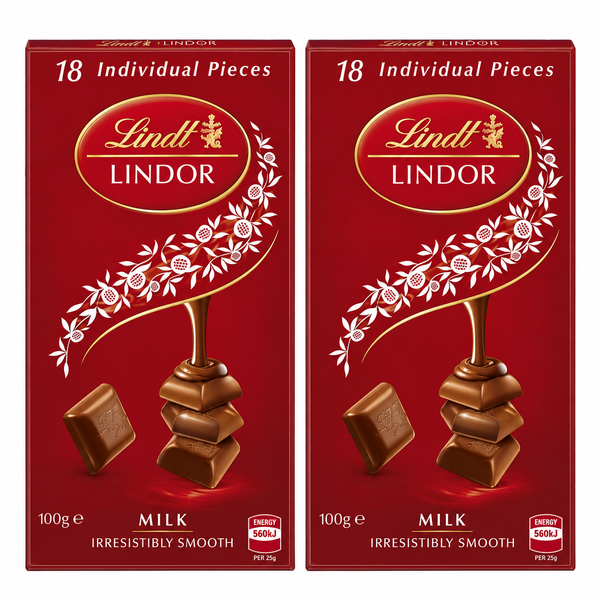 Lindor Milk Chocolate 100g x2