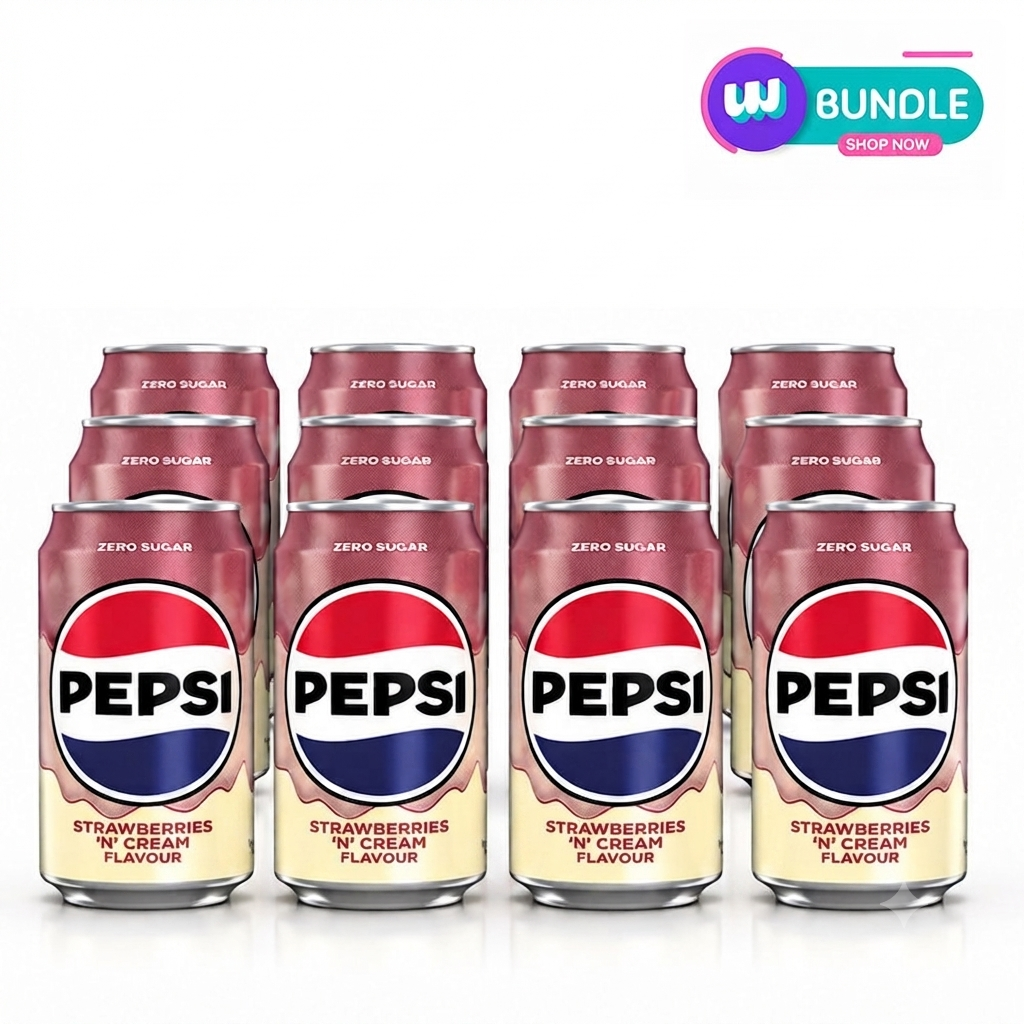 Pepsi Strawberry & Cream Zero Sugar Can 330MI x12