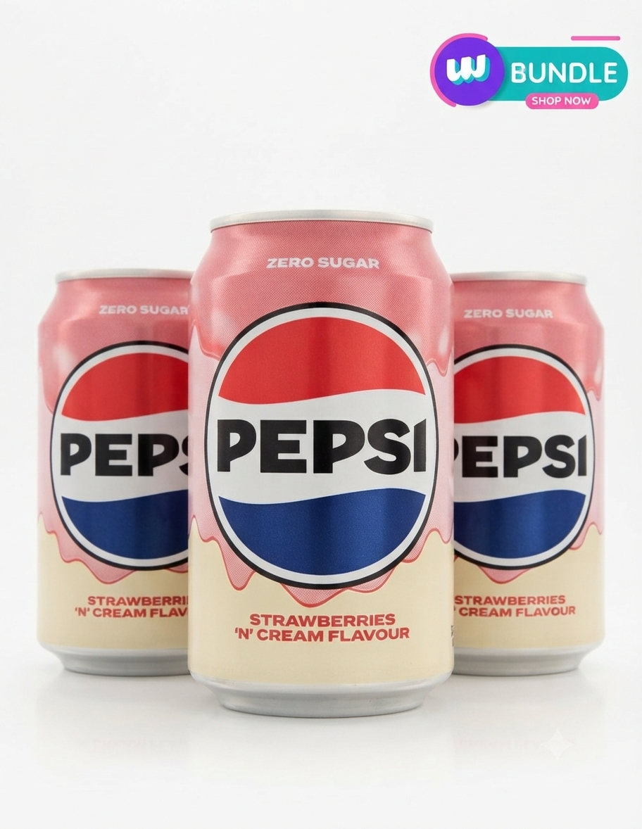 Pepsi Strawberry & Cream Zero Sugar Can 330MI x3