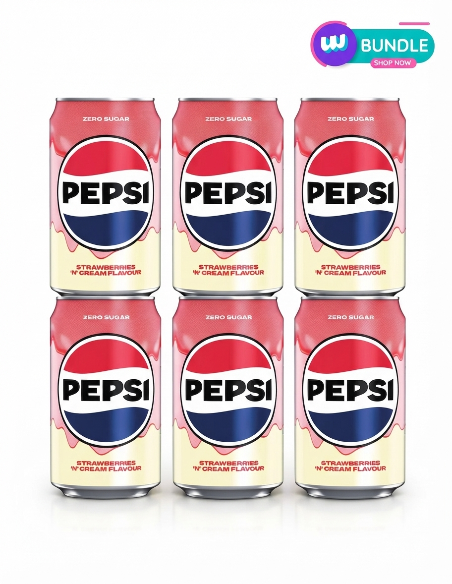 Pepsi Strawberry & Cream Zero Sugar Can 330MI x6