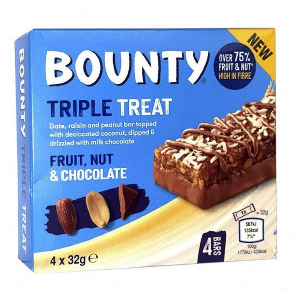 Bounty Triple Treat Bars 4x32G-128G