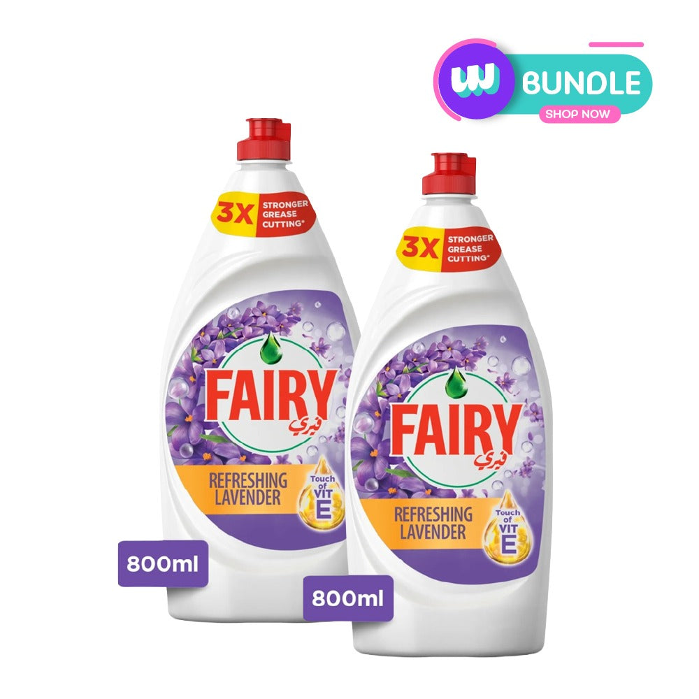 Fairy Refreshing Lavender Touch Of Vitamin E Dishwashing Liquid 800ml x2