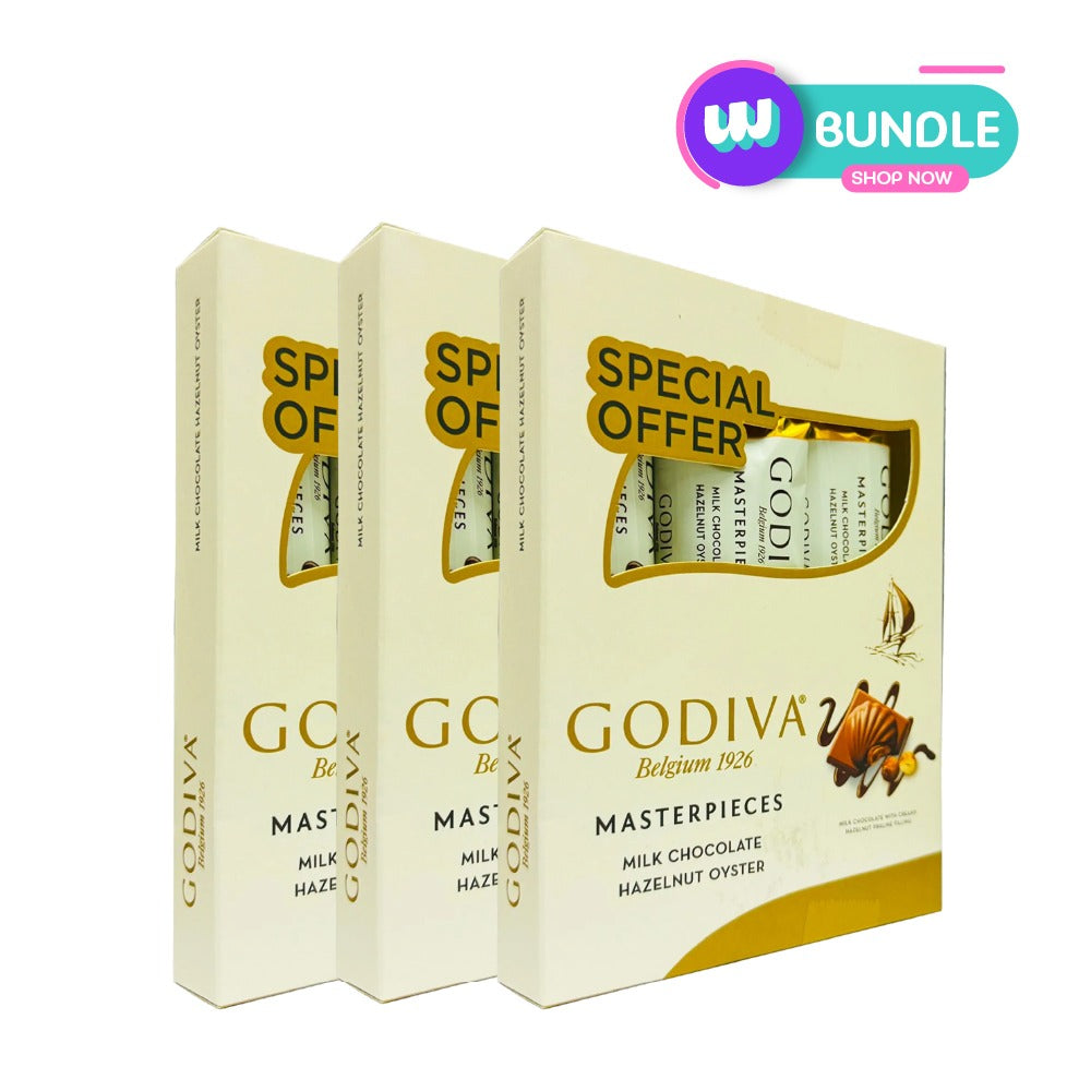 Godiva Masterpieces Milk Chocolate Hazelnut Oyster 30g x12
