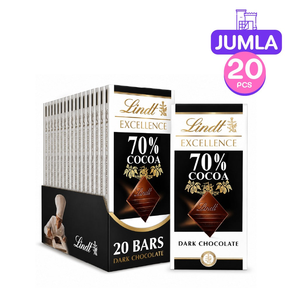 Lindt Excellence 70% Dark 100g x20