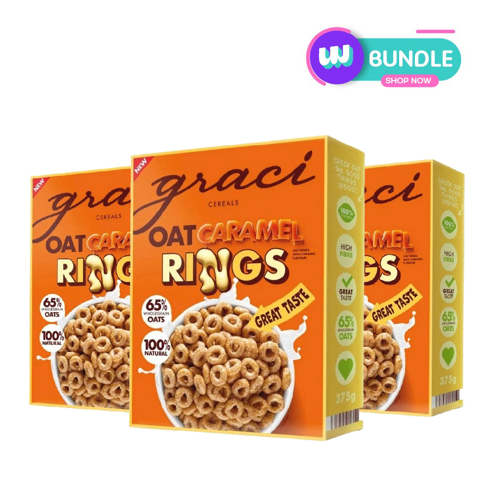 Graci Cereals Oats Caramel Rings 375g - 375g x3