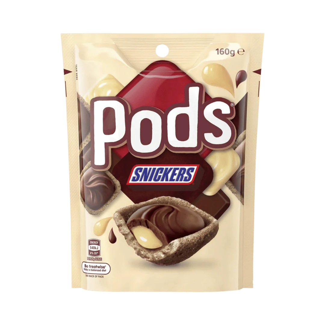 Pods Snickers Chocolate Snack & Share Party Bag 160G