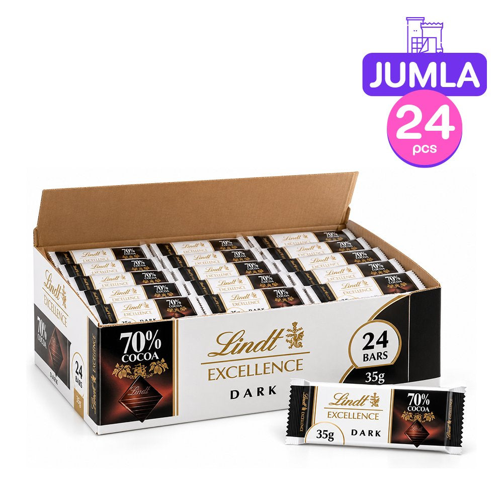 Lindt Excellence 70% Cocoa Dark Chocolate 35 g x24